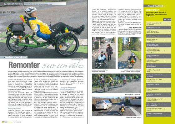 An important article about trikes and safetyin french magazine