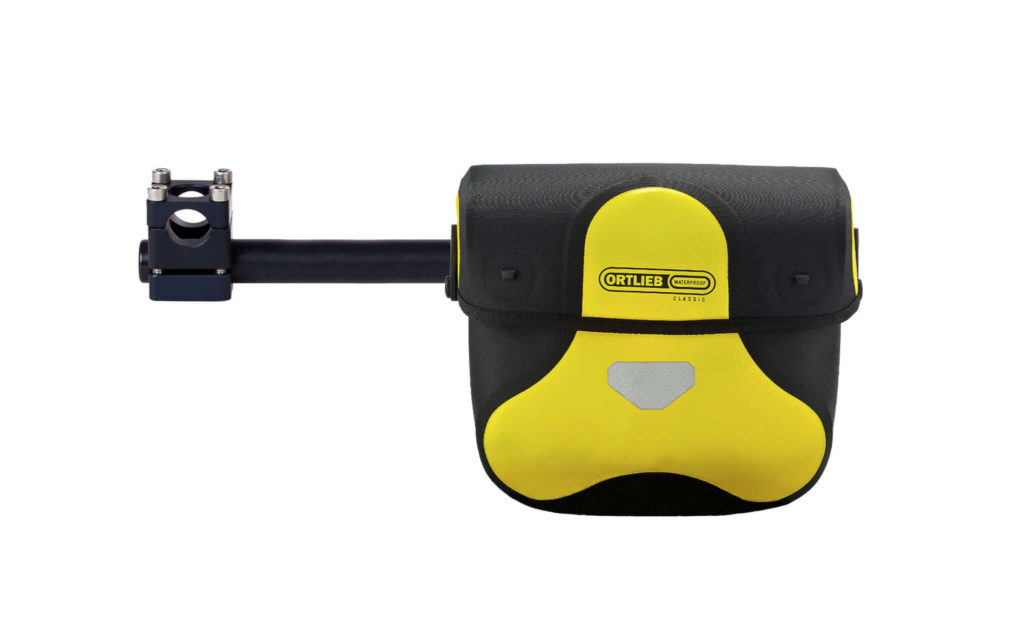 Handlebar bag bracket with Ortlieb Ultimate Accessories AZUB recumbents
