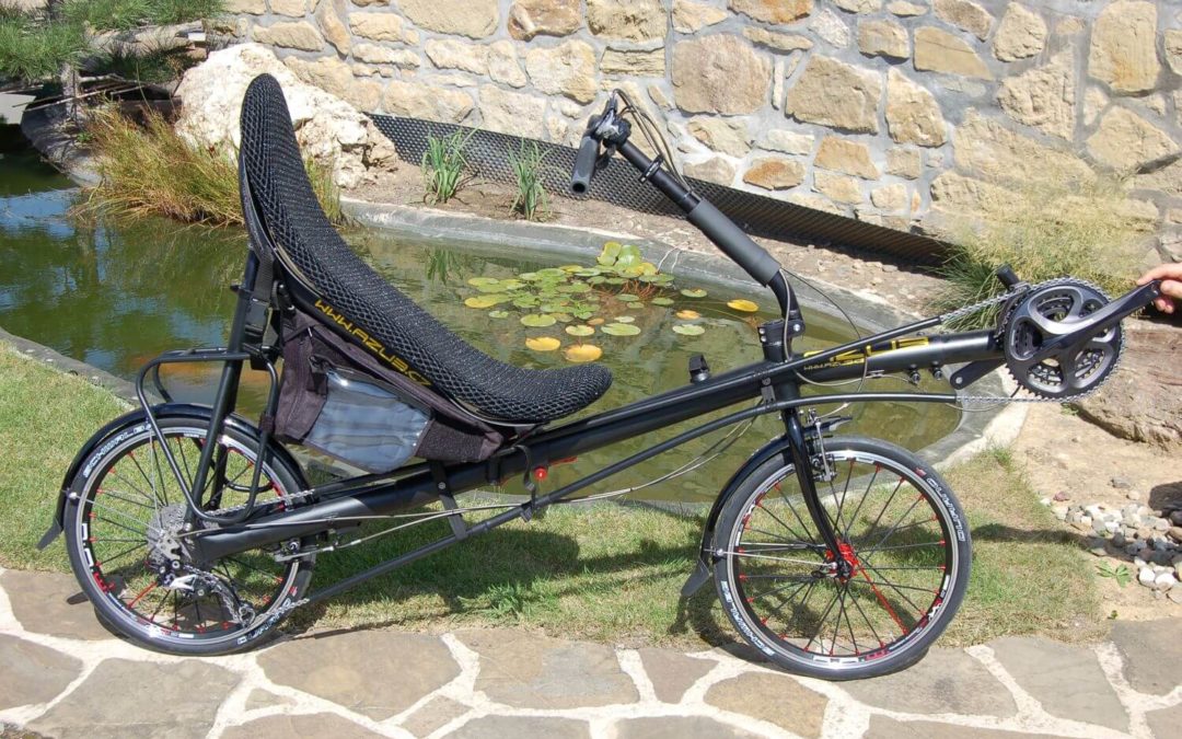 Folding recumbent AZUB Origami equipped by Shimano XTR