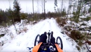 electric recumbent trike riding in Finland