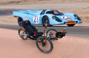 AZUB Ti-FLY 20 in Gulf Porsche 917 color combination and with the BROSE Smag motor