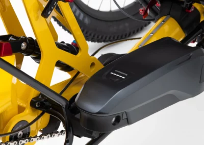 E-assist battery mounted underneath the seat