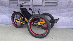 Off-road recumbent trike with powerful e-assist