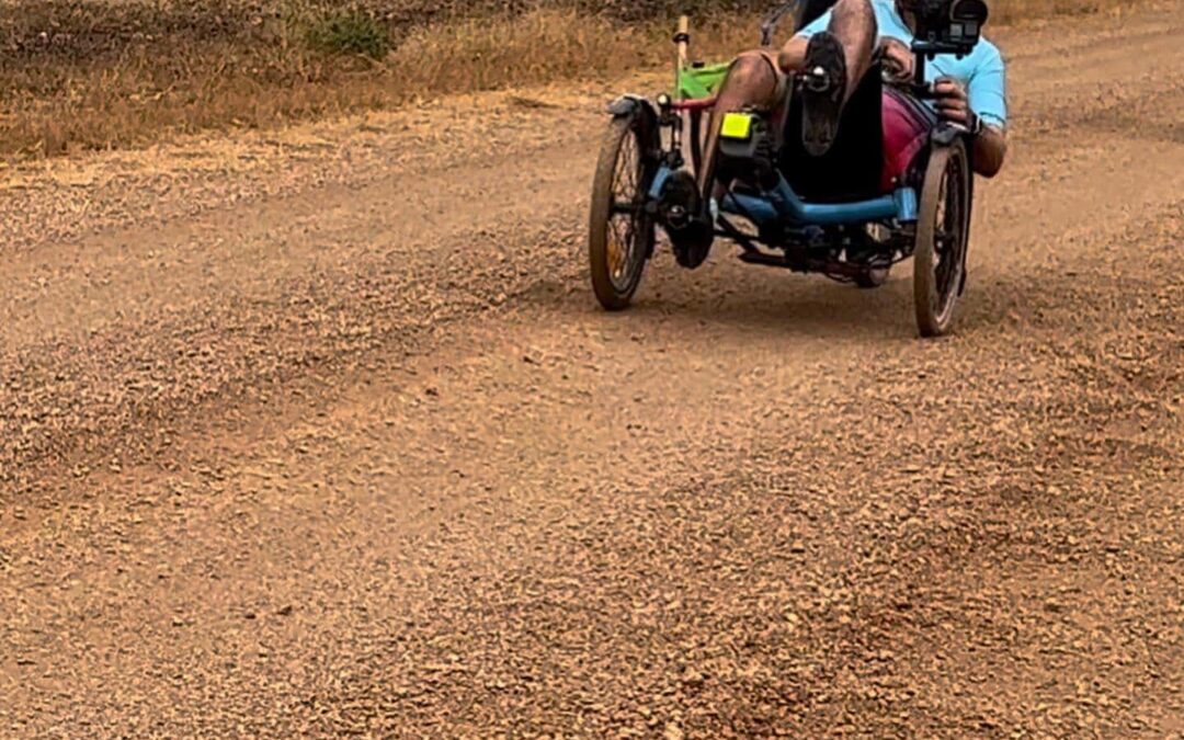 Tommy Quick last stretch on his AZUB TRIcon 26 electric recumbent trike -00006