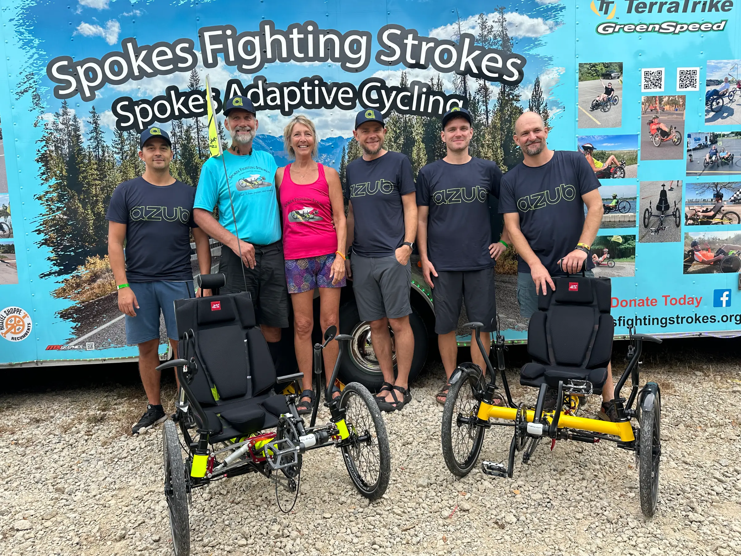 AZUB recumbents supporting Spokes Fighting Strokes