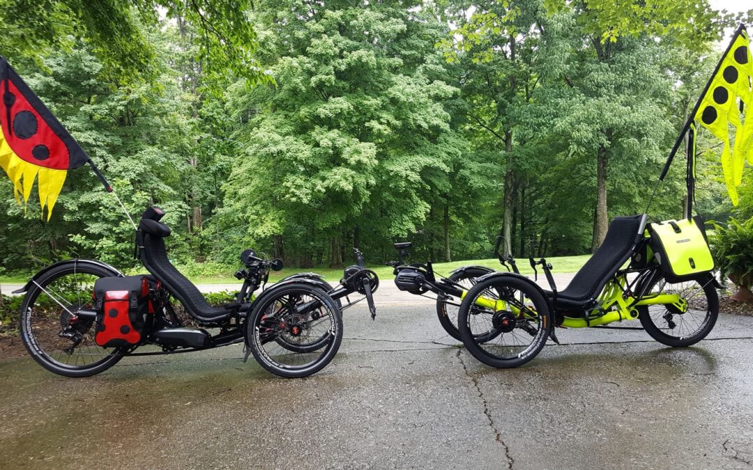 Two out of three AZUB trikes the family has