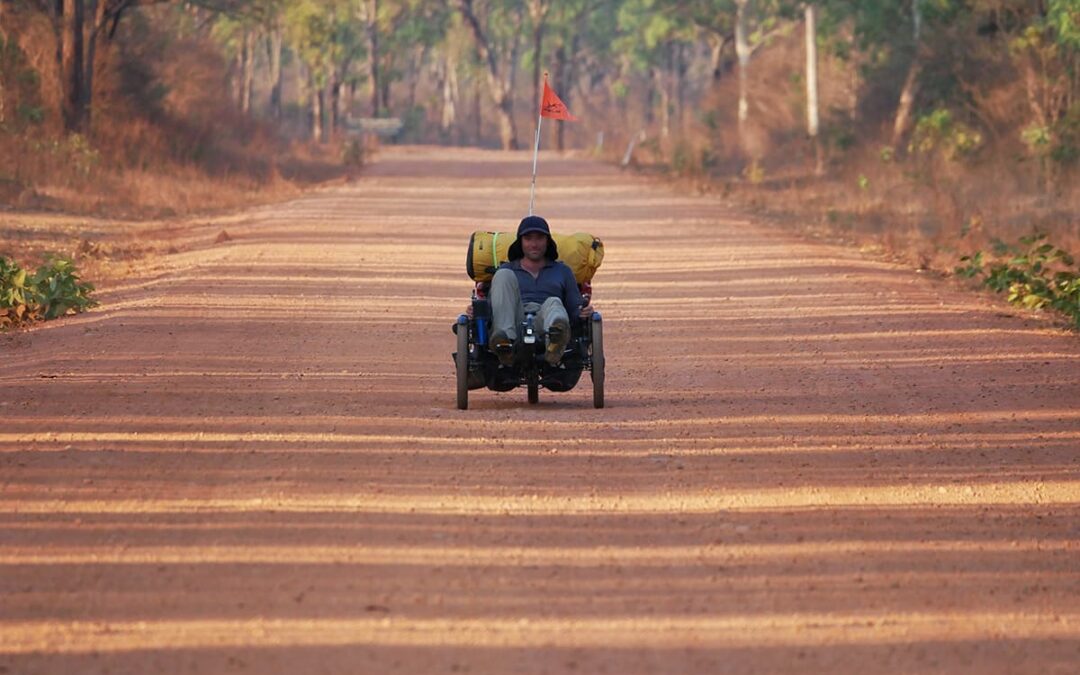 Radu riding his T-Tris 26 through the red dirt roads of Cape York-4e03df3f