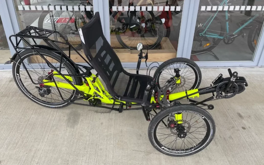 recumbent bikes and trikes displayed at the Cycle-Con 2023 – 7